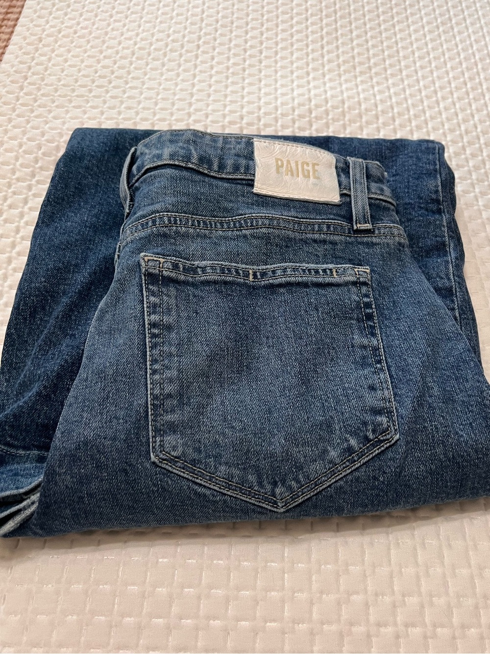 PAIGE Women's Dark Blue Wide Leg Jeans